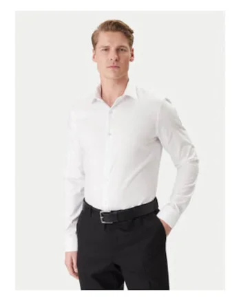Camasa slim fit din bumbac cu maneci lungi