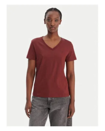 Tricou lejer din bumbac cu decolteu in v
