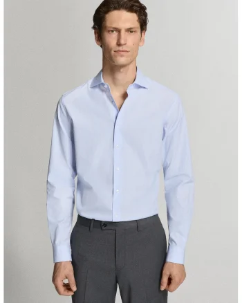 Camasa regular-fit din bumbac, Alb/Albastru azur