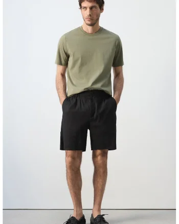 Tricou slim-fit cu model uni, Verde stins