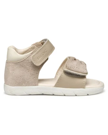 Sandale fete, B551YB-007BC,  Piele ecologica, Bej, Bej