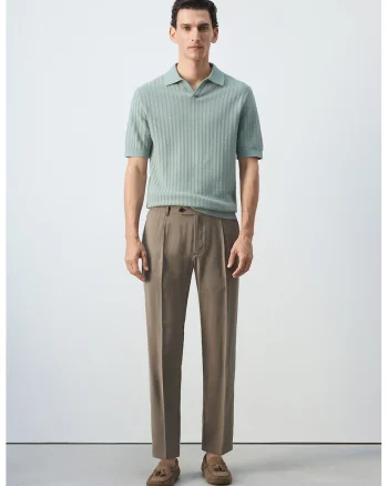 Tricou polo din bumbac cu model uni, Verde turcoaz