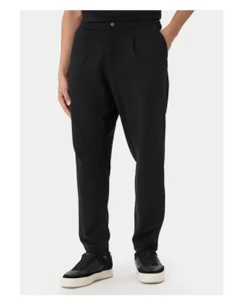 Pantaloni din amestec de viscoza cu talie medie si croiala conica