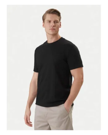 Tricou elastic din bumbac cu model uni