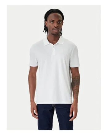 Tricou din bumbac cu guler polo si aspect striat