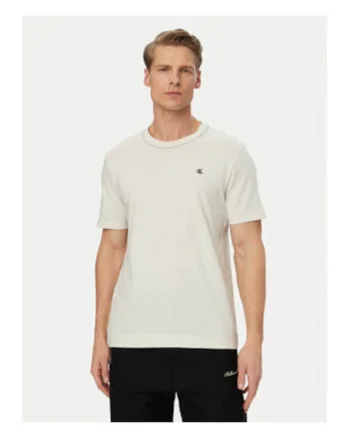 Tricou din bumbac cu decolteu rotund si logo discret