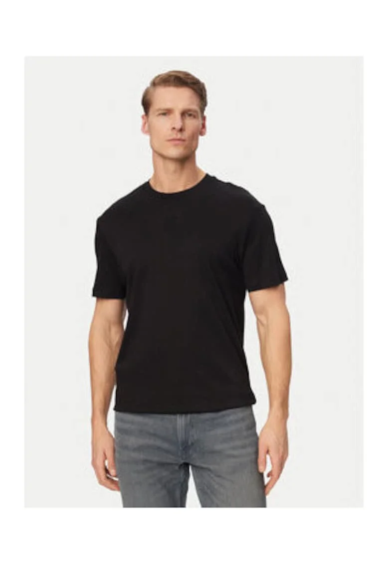 Tricou din bumbac cu model uni