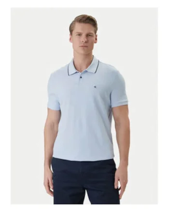 Tricou polo din bumbac cu dungi contrastante