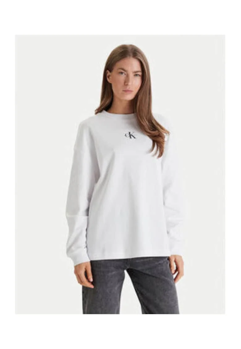 Bluza sport supradimentionata cu detaliu logo