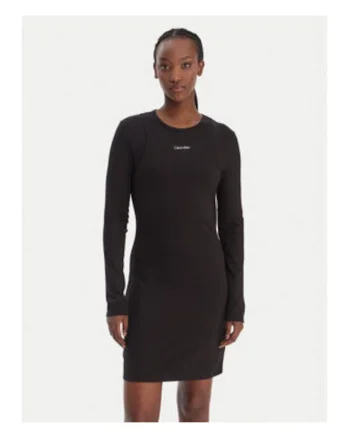 Rochie tricotata slim fit cu detaliu logo