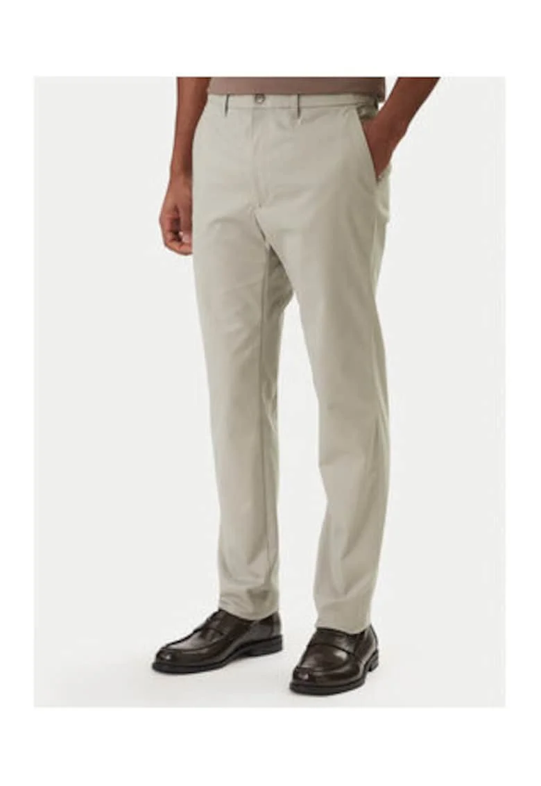 Pantaloni chino din bumbac cu croiala skinny si talie medie