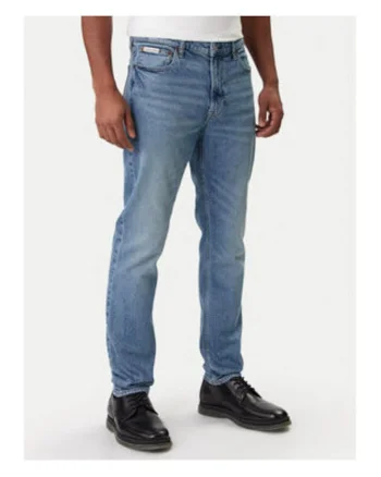 Blugi slim fit cu aspect decolorat