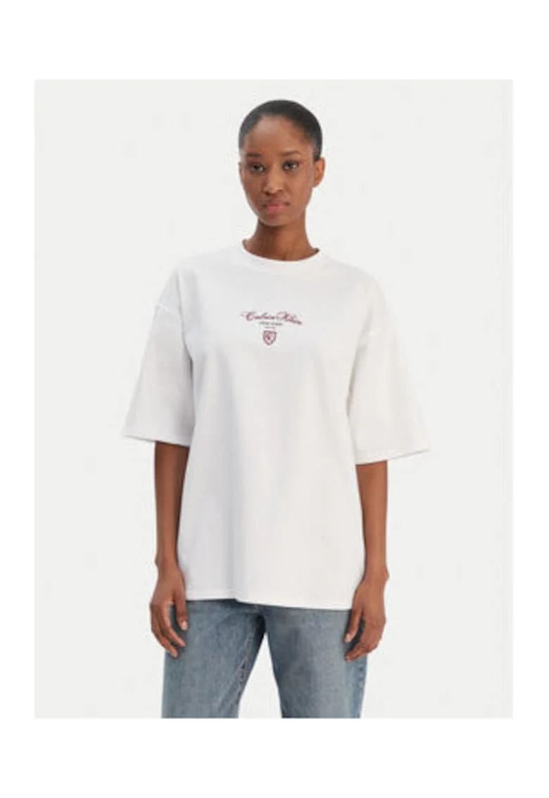 Tricou lejer din bumbac cu logo frontal
