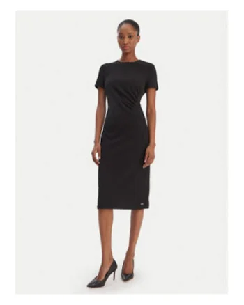 Rochie midi cambrata cu maneca scurta