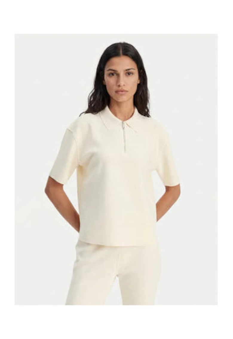 Tricou cu guler polo uni lejer