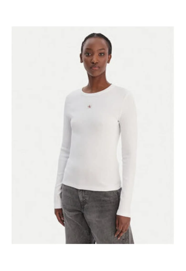 Bluza slim cu logo mic,