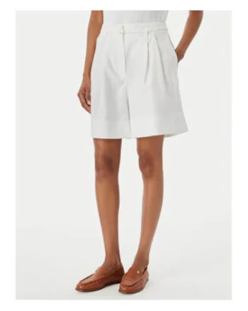Pantaloni scurti cu talie inalta si model uni