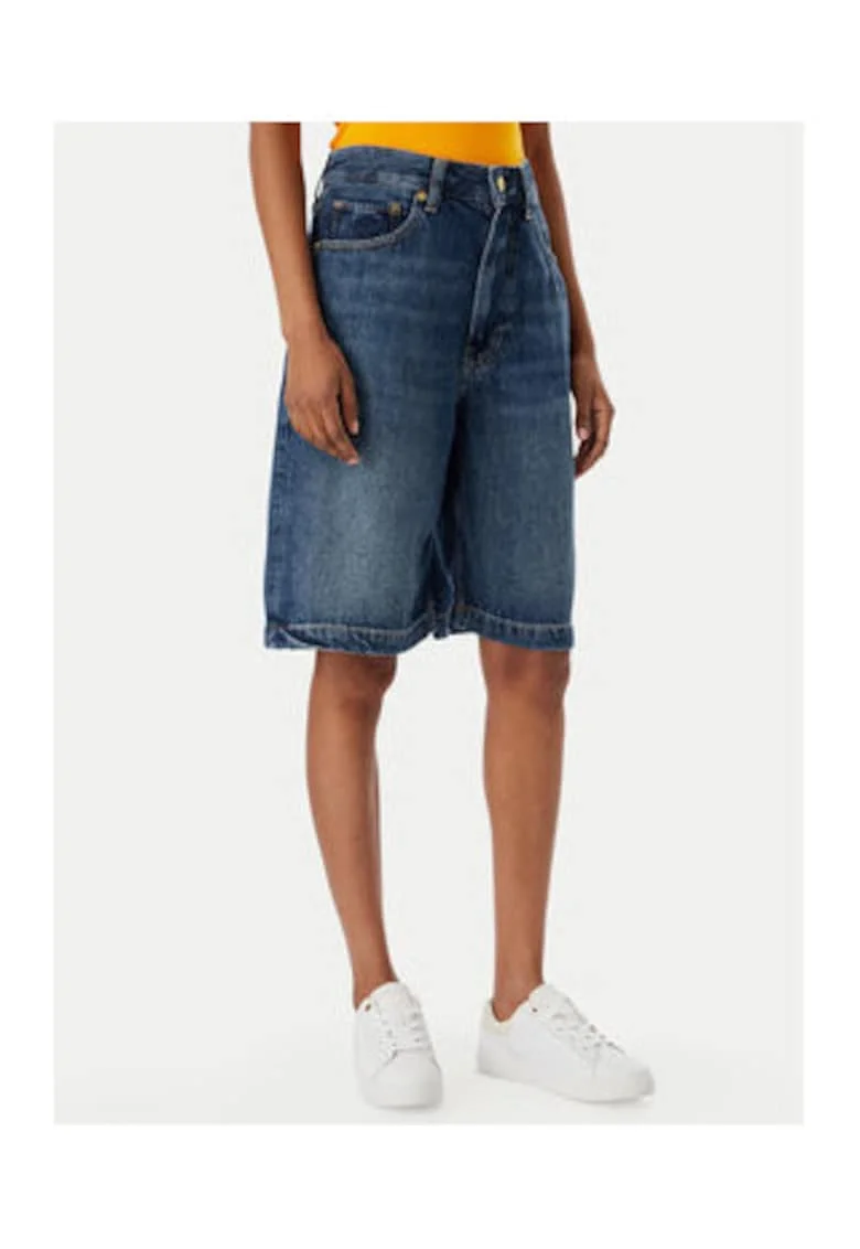 Pantaloni scurti relaxed-fit din lyocell cu model uni