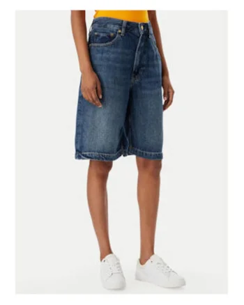 Pantaloni scurti relaxed-fit din lyocell cu model uni