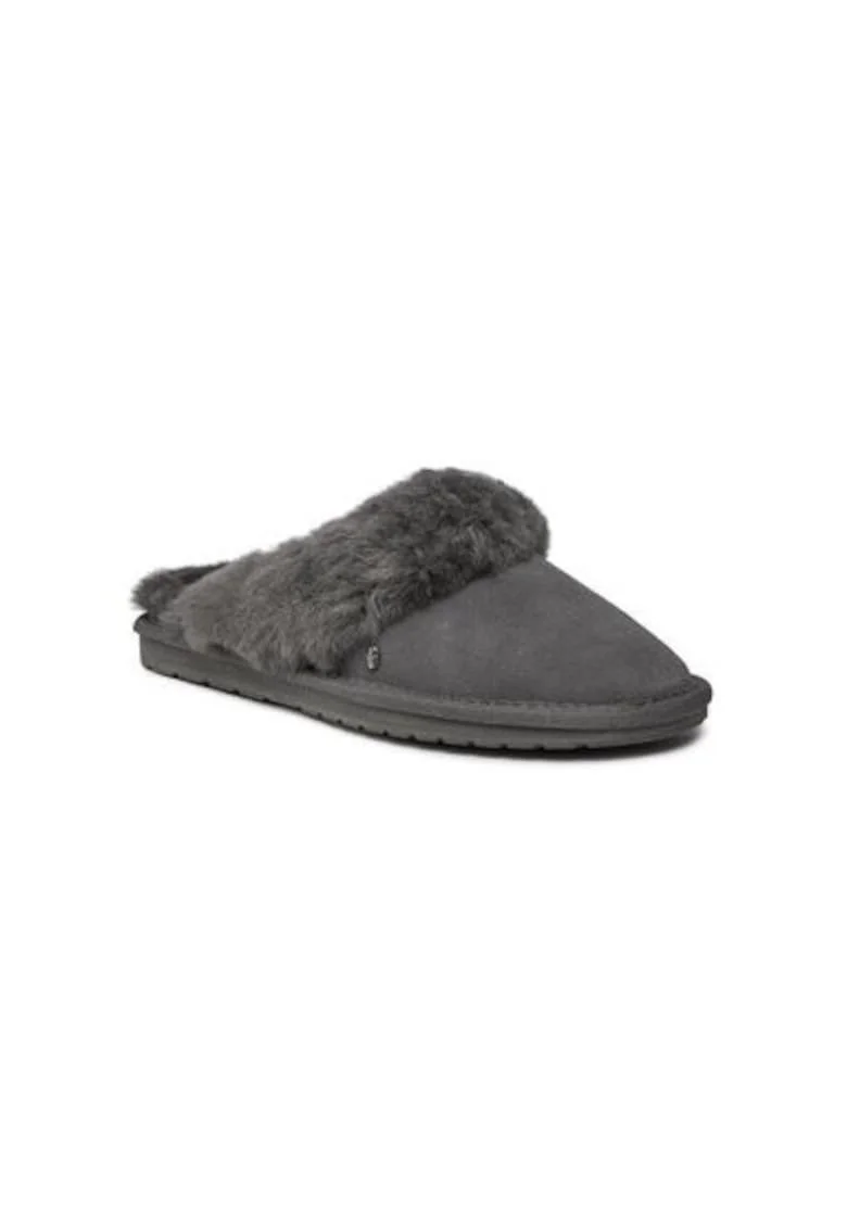 Papuci dama  191585973, Piele naturala, 35.5 EU, Gri