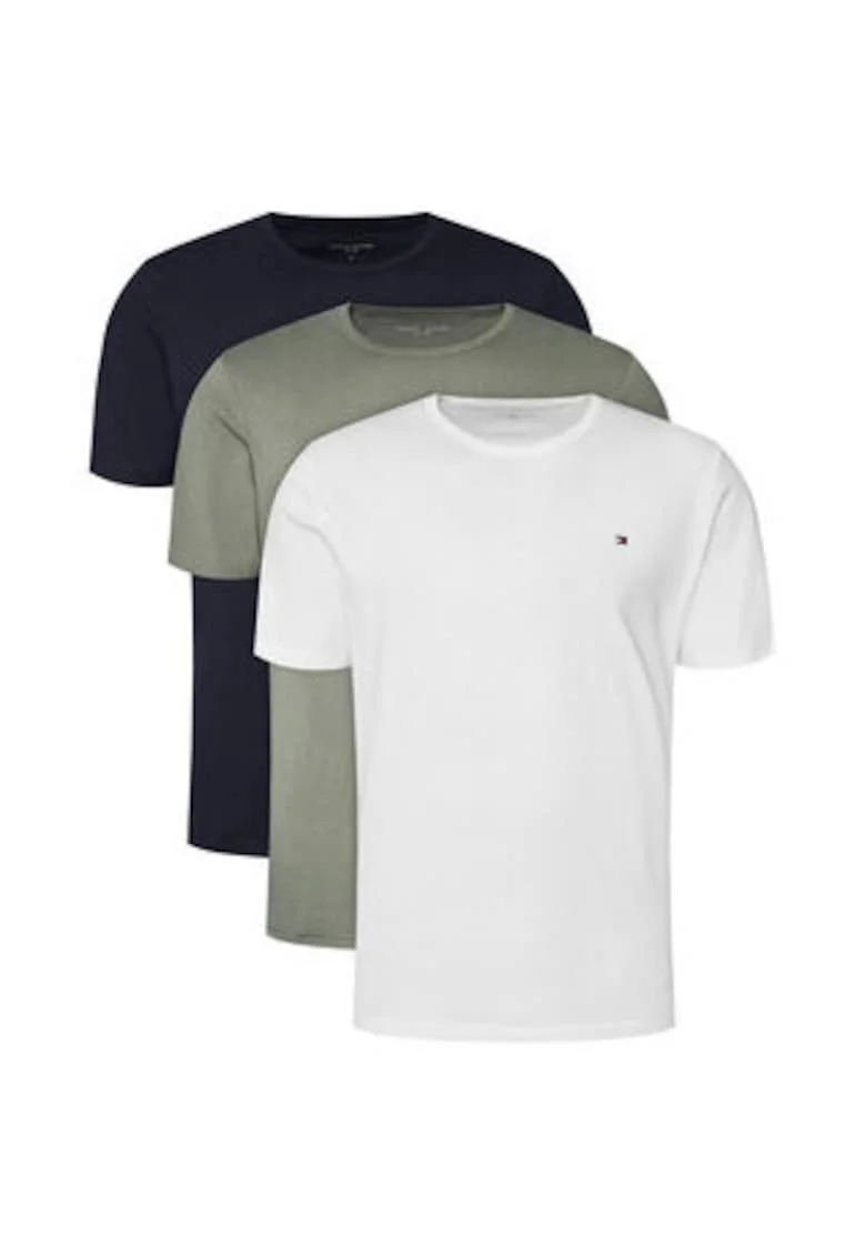 Set de tricouri regular fit uni din bumbac - 3 piese