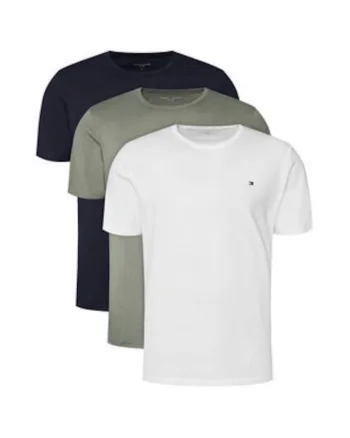 Set de tricouri regular fit uni din bumbac - 3 piese