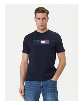 Tricou cu imprimeu logo si decolteu la baza gatului,