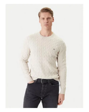 Pulover slim fit cu model torsade,