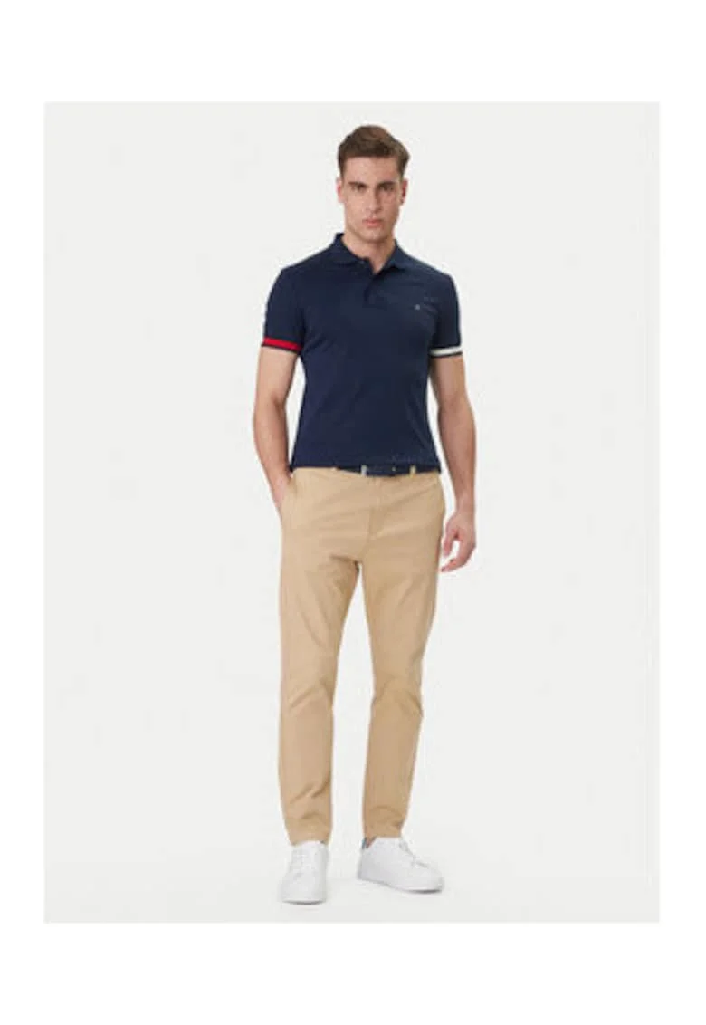 Tricou Polo slim fit cu detalii contrastante