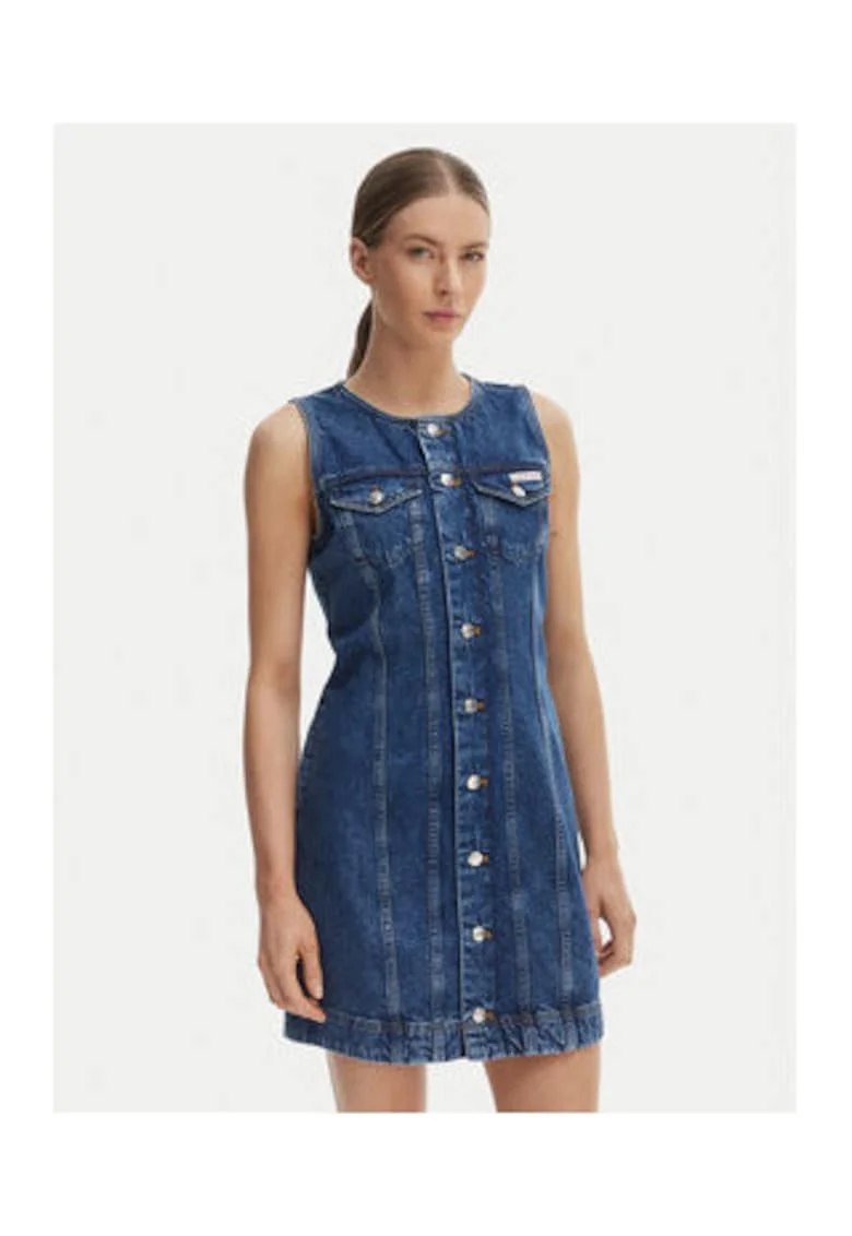 Rochie din denim fara maneci