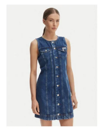 Rochie din denim fara maneci