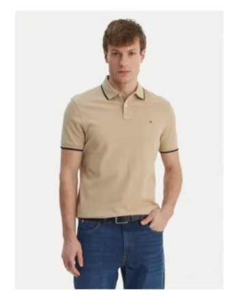 Tricou polo slim fit din bumbac