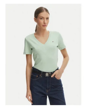 Tricou de bumbac cu decolteu in V