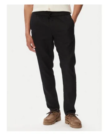 Pantaloni din amestec de in, cu snur de ajustare in talie