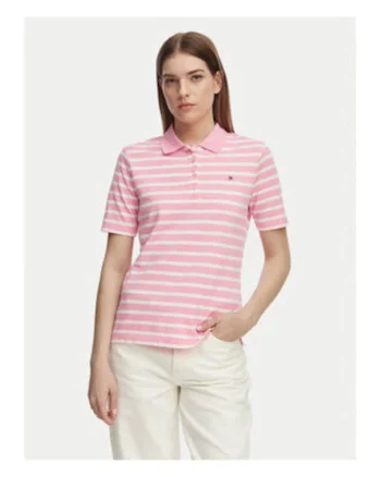 Tricou polo din bumbac cu dungi