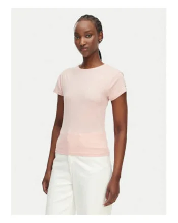 Tricou slim fit din bumbac organic cu model uni,