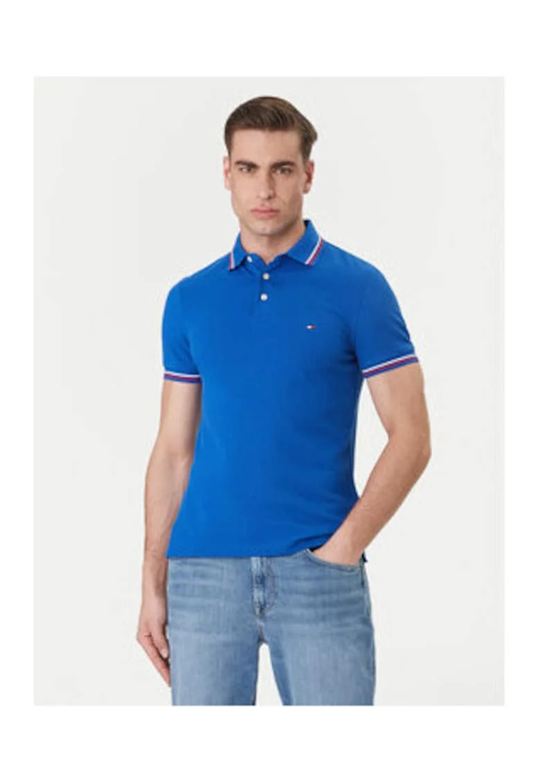 Tricou polo slim fit uni