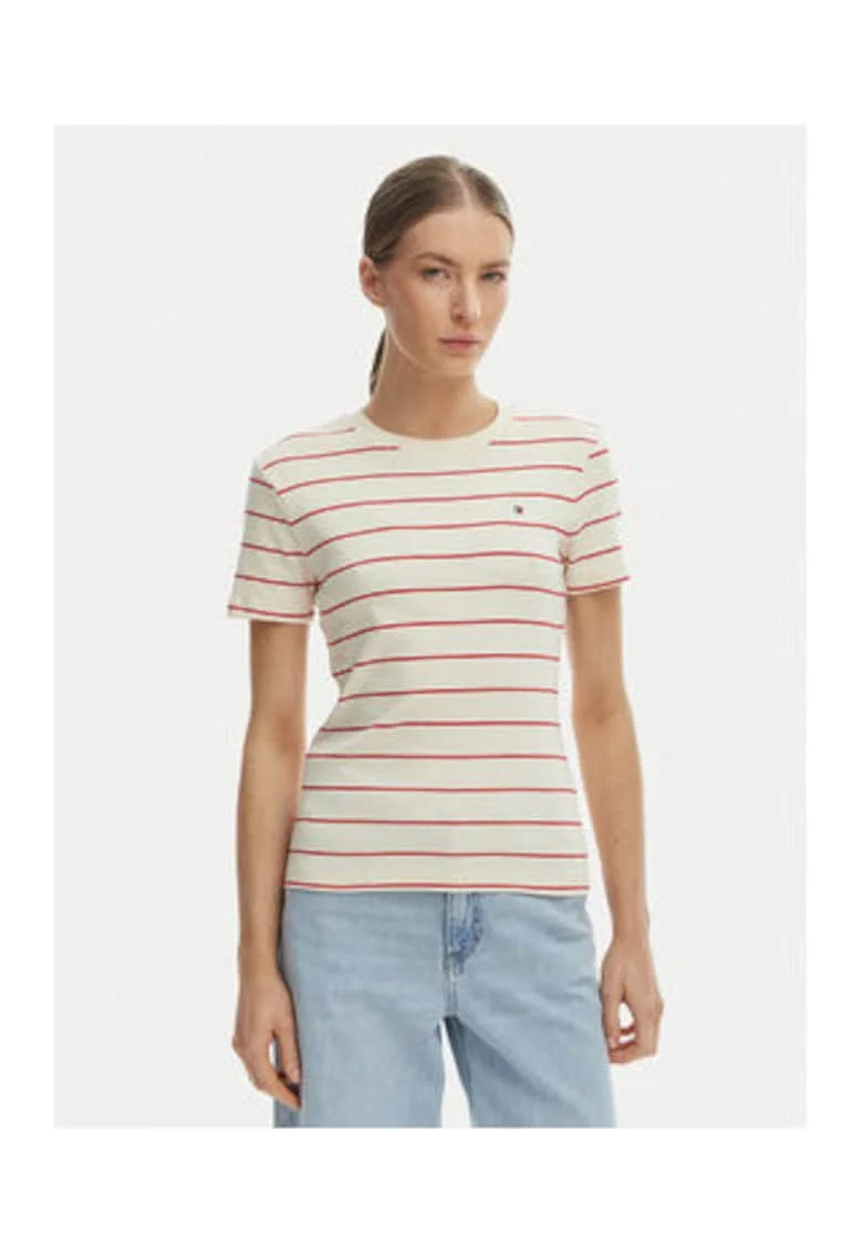 Tricou de bumbac cu decolteu rotund