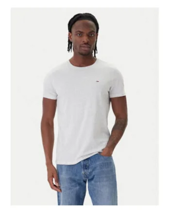 Tricou uni din bumbac cu decolteu la baza gatului.