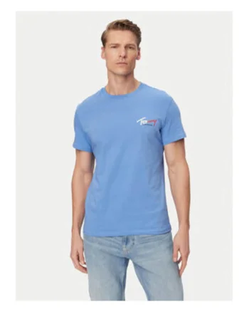 Tricou slim fit din bumbac cu logo discret pe maneca