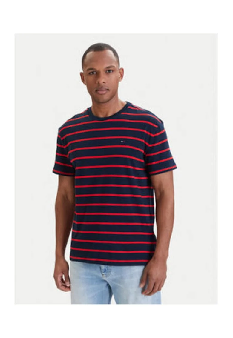 Tricou regular fit din bumbac cu model in dungi