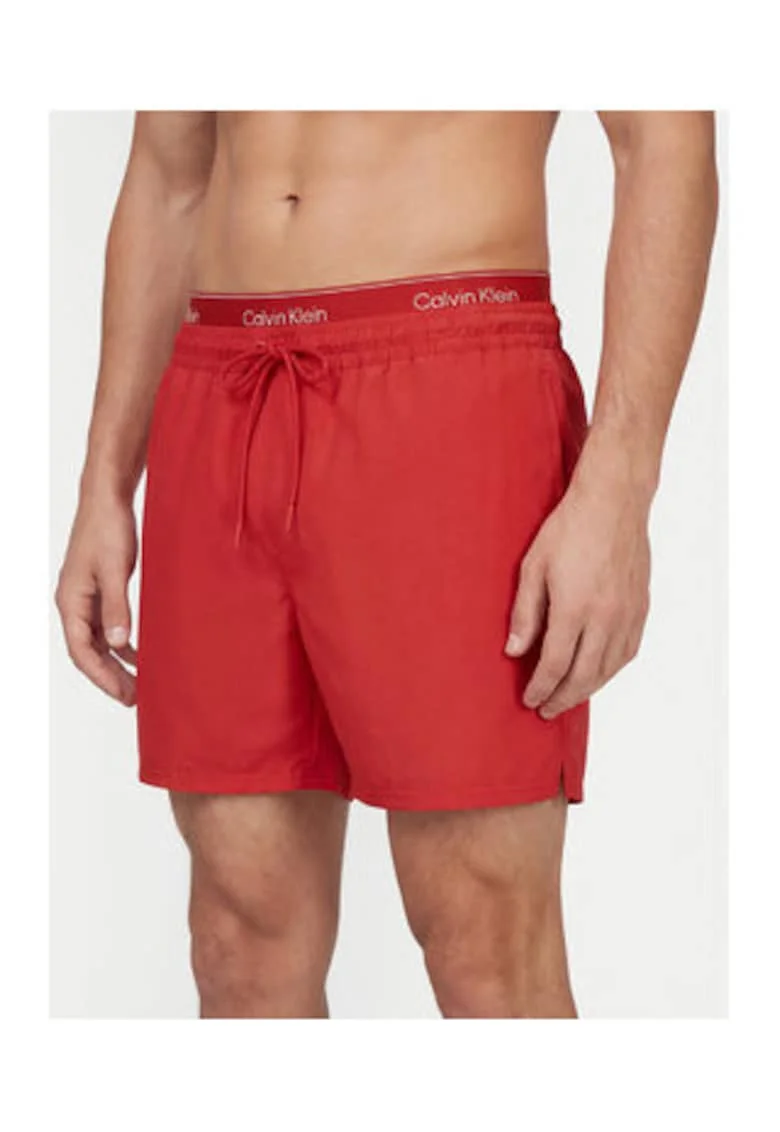 Pantaloni scurti uni de baie cu talie elastica cu snur