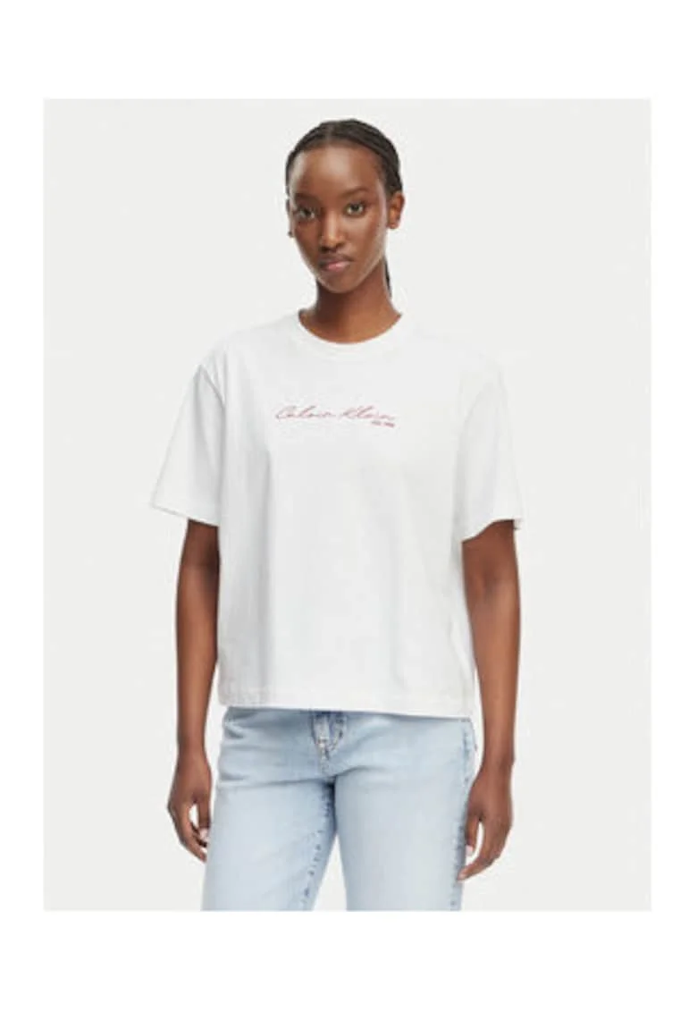 Tricou lejer din bumbac cu imprimeu logo