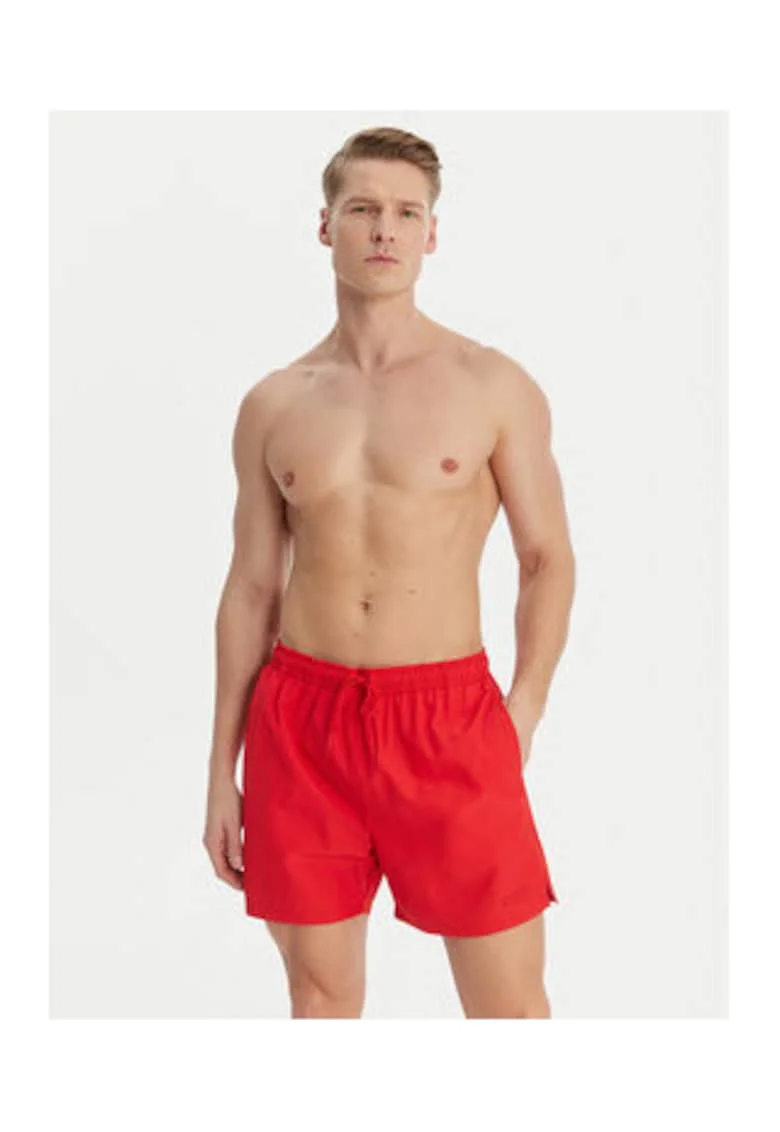 Pantaloni scurti de baie cu talie elastica, buzunare si snur