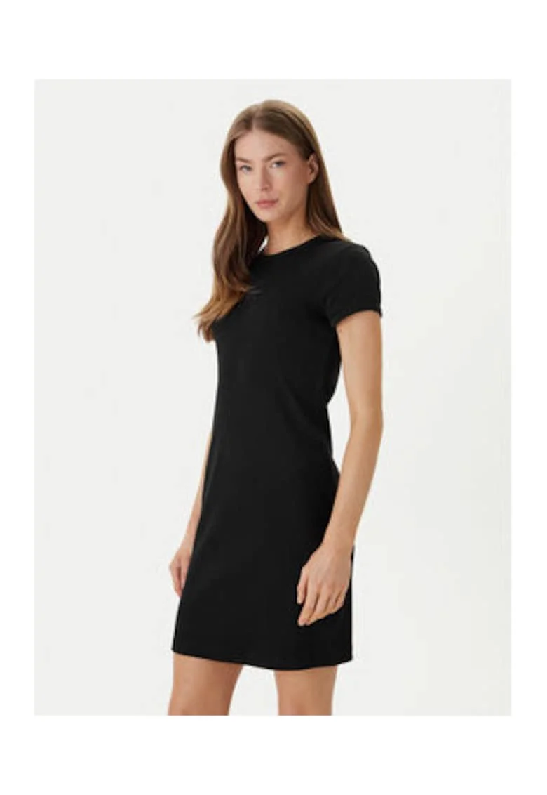 Rochie cambrata din amestec de bumbac cu logo discret