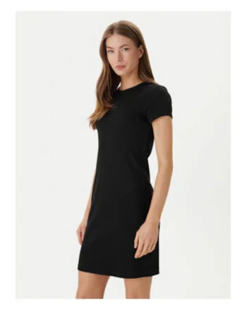 Rochie cambrata din amestec de bumbac cu logo discret