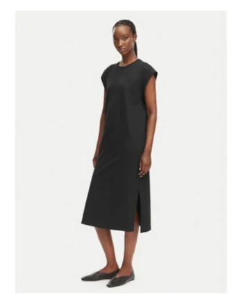 Rochie midi dreapta cu slituri laterale