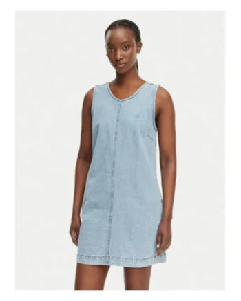 Rochie scurta din denim cu buzunare laterale