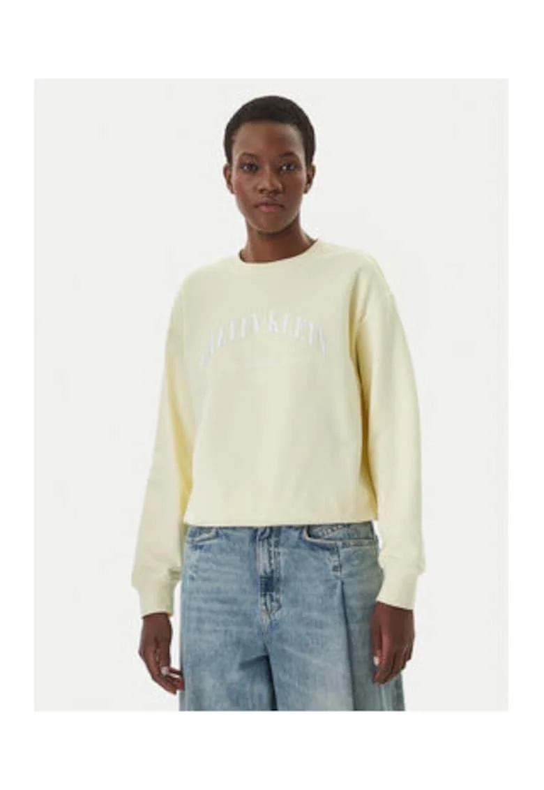 Bluza din bumbac cu maneci cazute