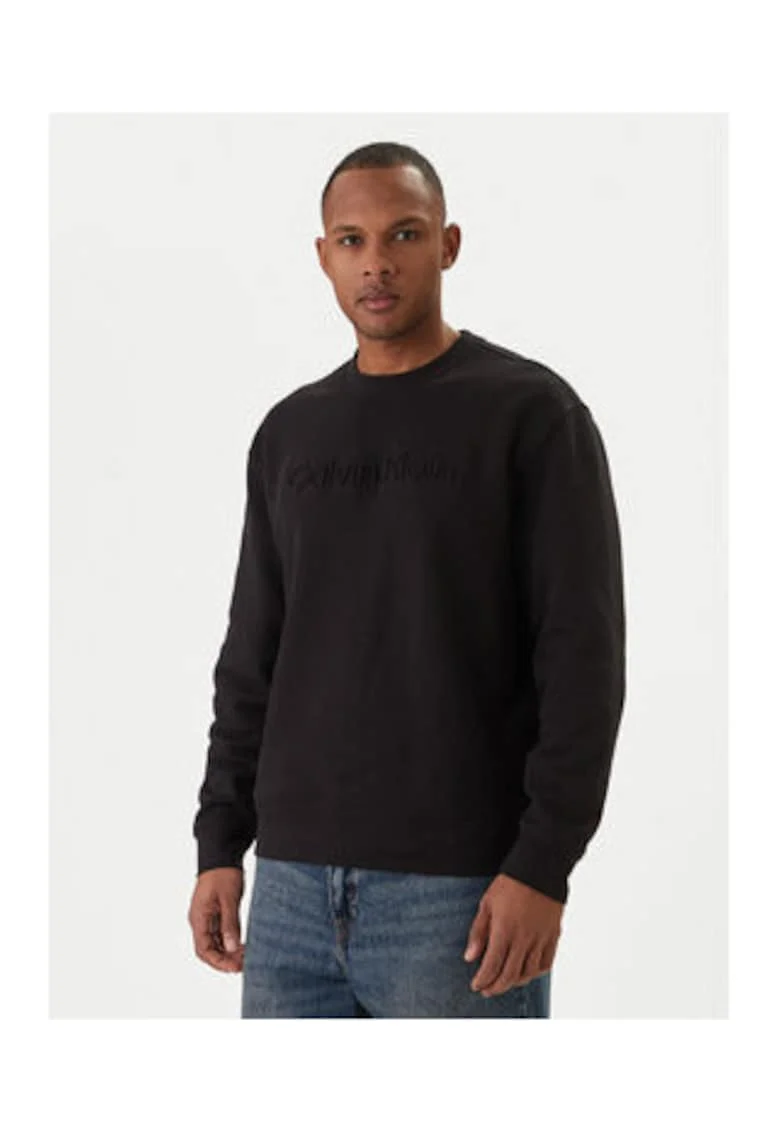 Bluza din bumbac cu model uni